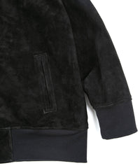 Load image into Gallery viewer, Suede Horse hide "CRANK" Blouson - BLACK