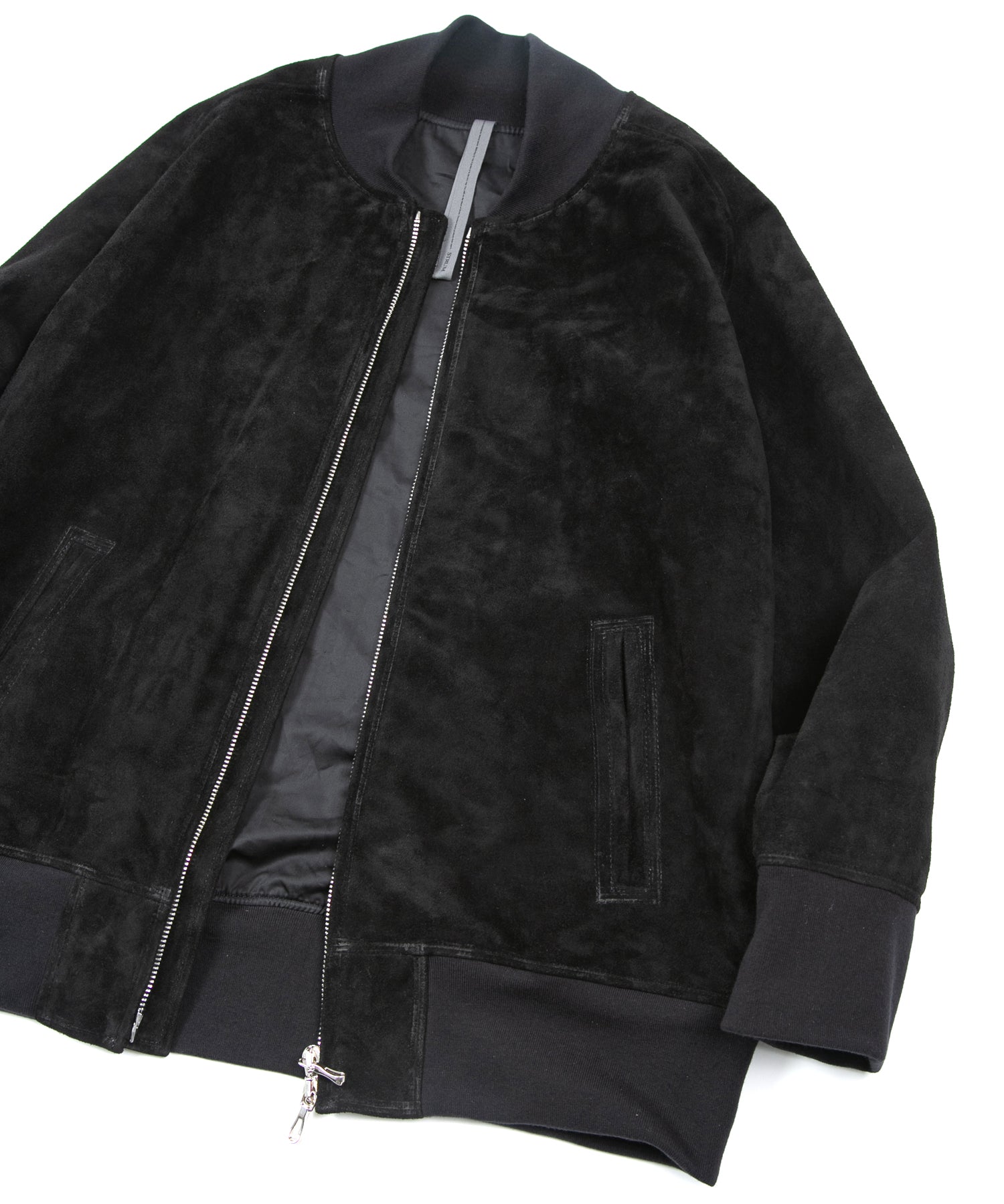 Load image into Gallery viewer, Suede Horse hide "CRANK" Blouson - BLACK