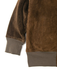 Load image into Gallery viewer, Suede Horse hide "CRANK" Blouson - BROWN KHAKI