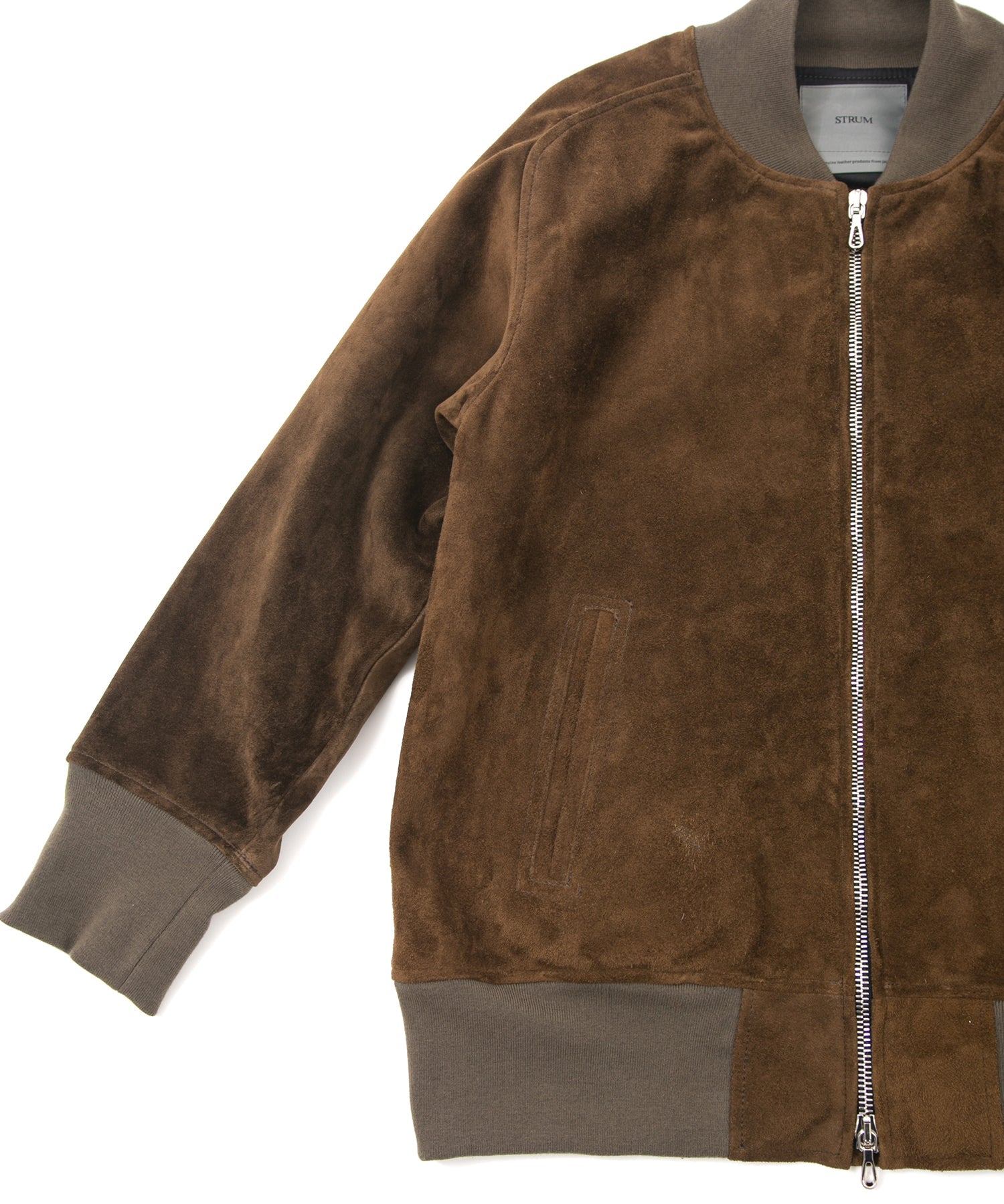 Load image into Gallery viewer, Suede Horse hide "CRANK" Blouson - BROWN KHAKI