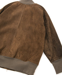 Load image into Gallery viewer, Suede Horse hide "CRANK" Blouson - BROWN KHAKI