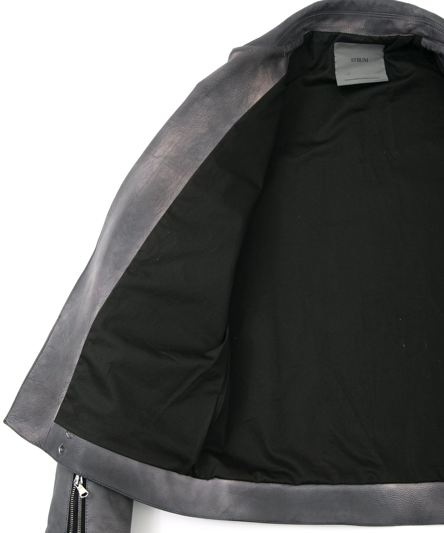 Load image into Gallery viewer, Japan Vegetable Full tanning Calf skin Garment Burning Dyed "SPEEDER" Double Riders - STEEL BLACK