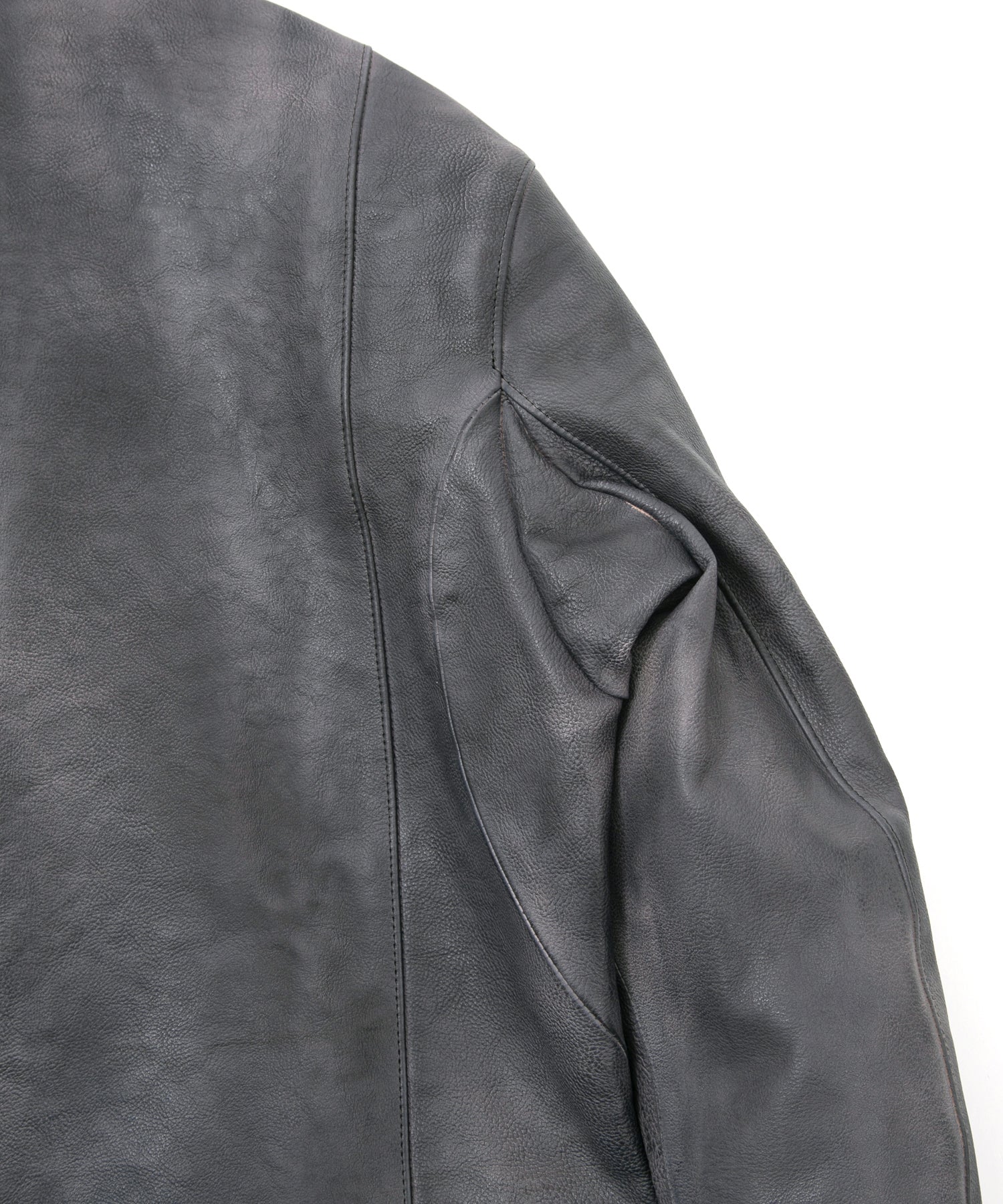 Load image into Gallery viewer, Japan Vegetable Full tanning Calf skin Garment Burning Dyed "SPEEDER" Double Riders - STEEL BLACK