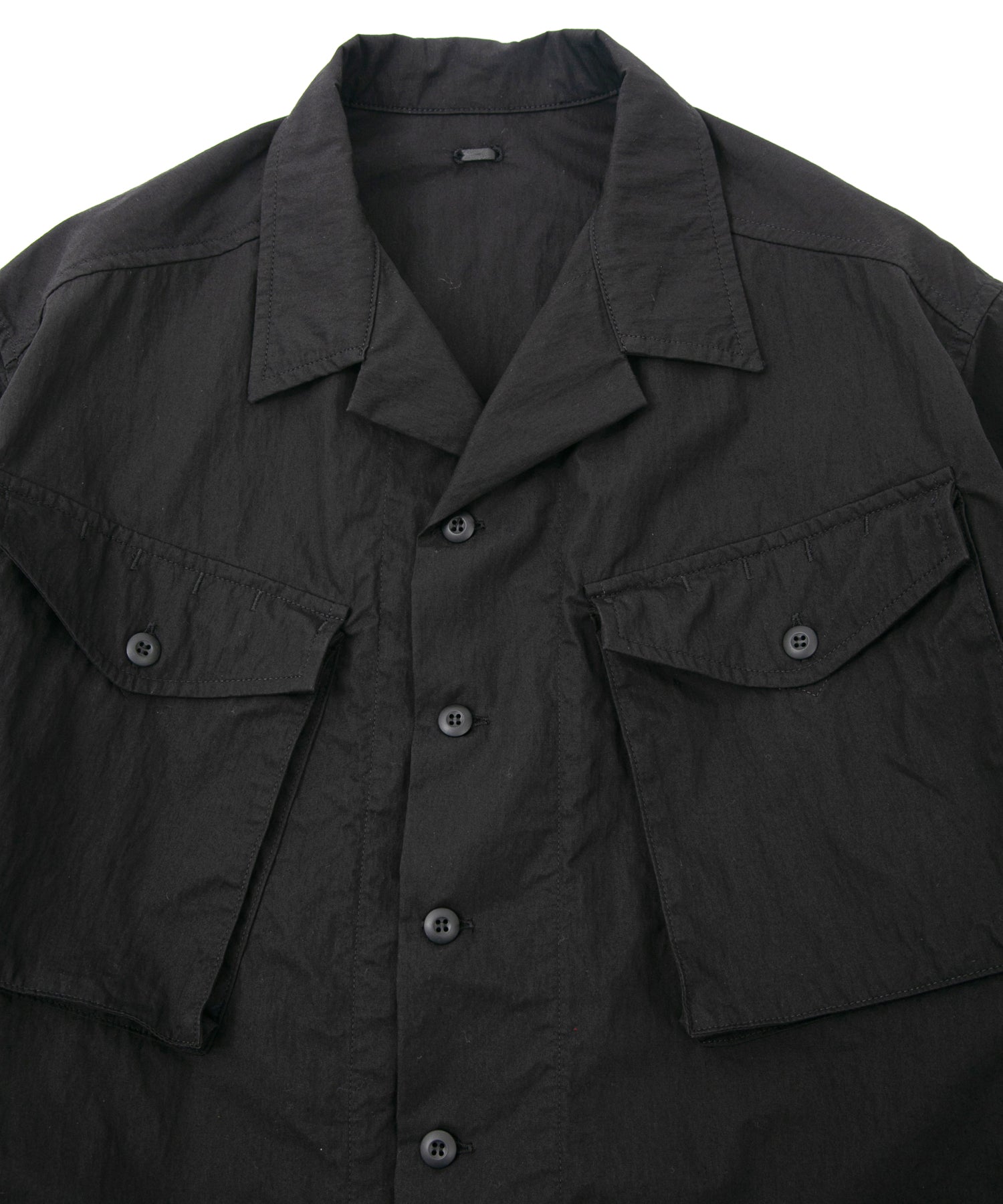 Load image into Gallery viewer, Washer Dyed Cotton & Nylon Weather Cloth Military Shirts Blouson - BLACK