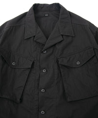 Load image into Gallery viewer, Washer Dyed Cotton & Nylon Weather Cloth Military Shirts Blouson - BLACK