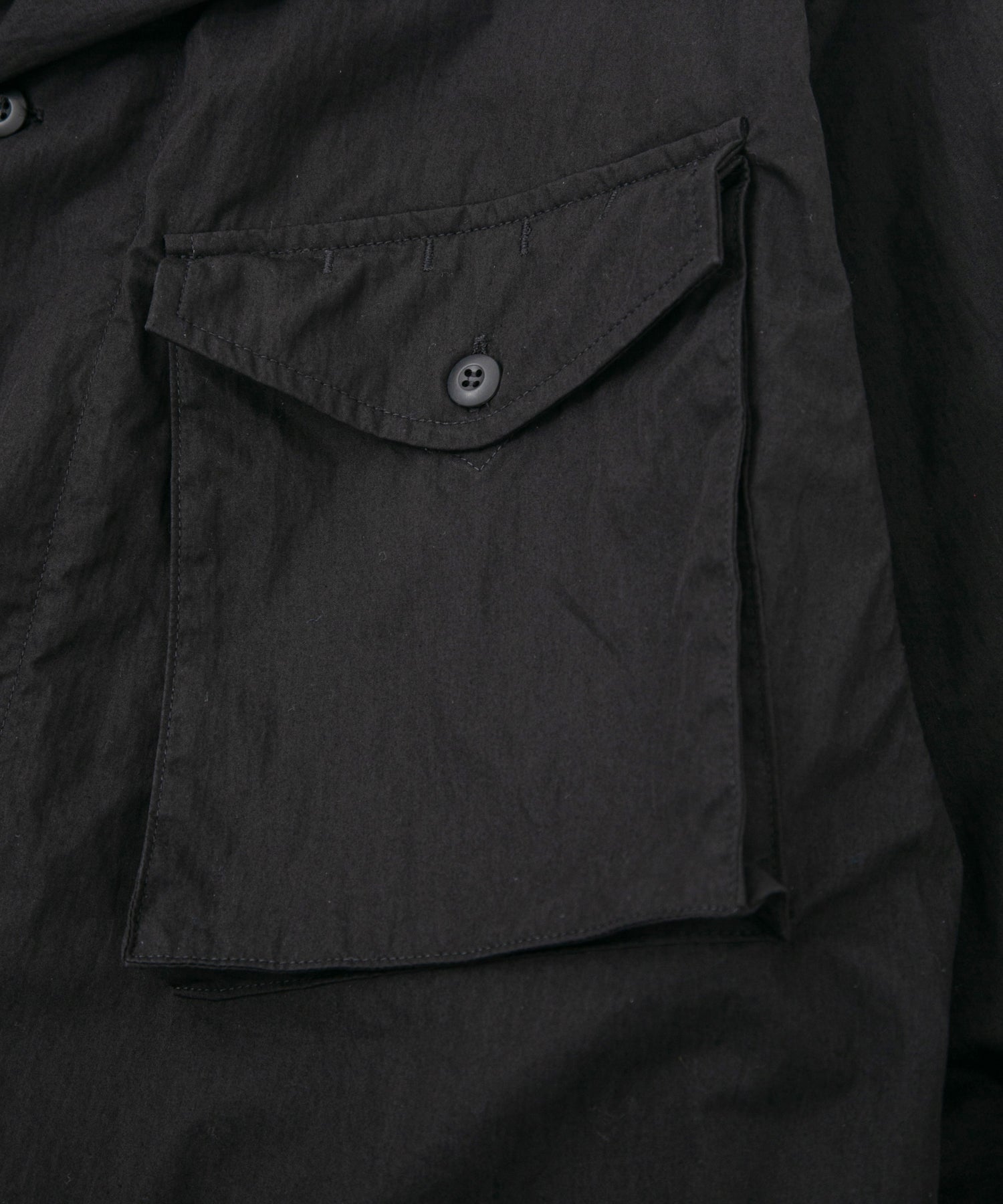 Load image into Gallery viewer, Washer Dyed Cotton & Nylon Weather Cloth Military Shirts Blouson - BLACK