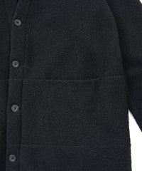 Load image into Gallery viewer, Recycled Wool Teddy Fleece Long Cardigan - BLACK