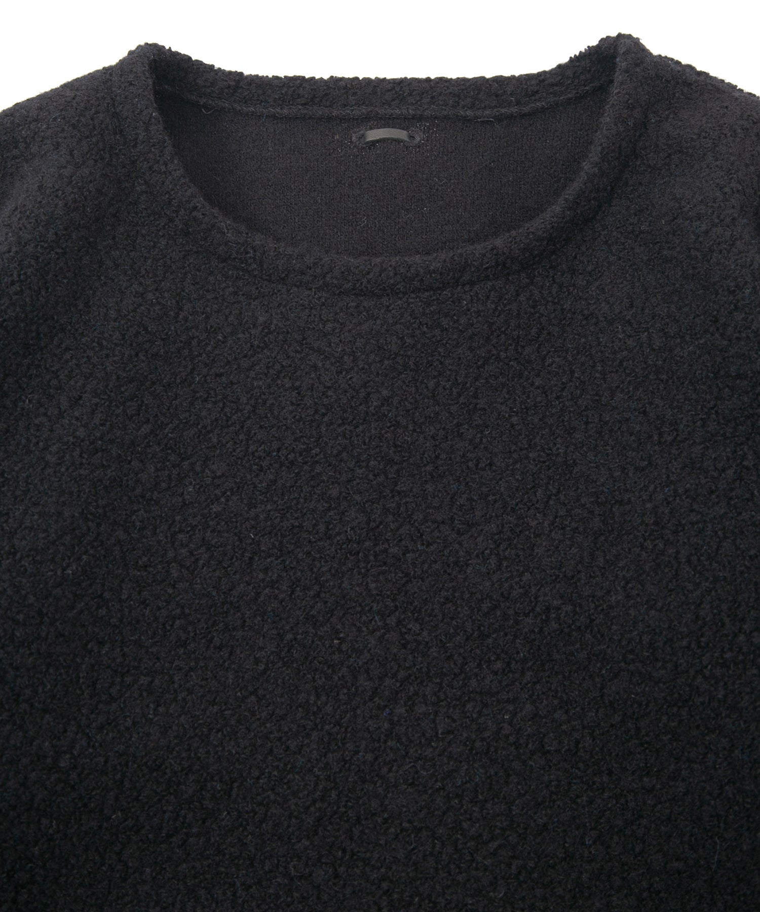 Load image into Gallery viewer, Recycled Wool Teddy Fleece Crew Neck T-shirt- BLACK