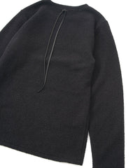 Load image into Gallery viewer, Recycled Wool Teddy Fleece Crew Neck T-shirt- BLACK