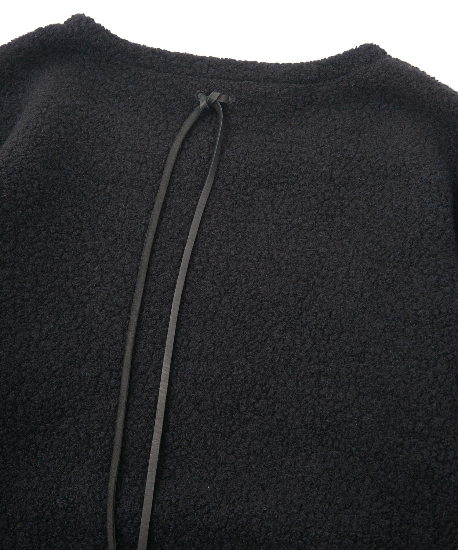 Load image into Gallery viewer, Recycled Wool Teddy Fleece Crew Neck T-shirt- BLACK