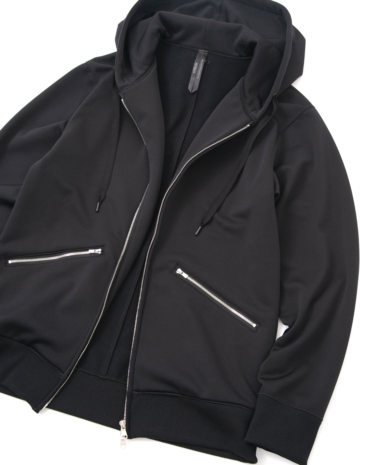 Load image into Gallery viewer, Fleece Lined CORDURA Jersey Zipup Hoodie - BLACK