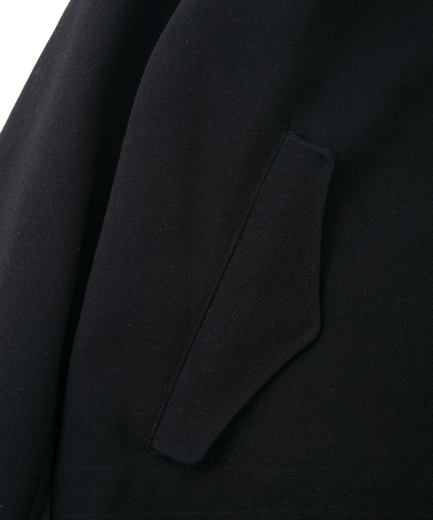 Load image into Gallery viewer, Wool & Nylon W Cloth Vintage Tumbler Fishtail Coat - BLACK