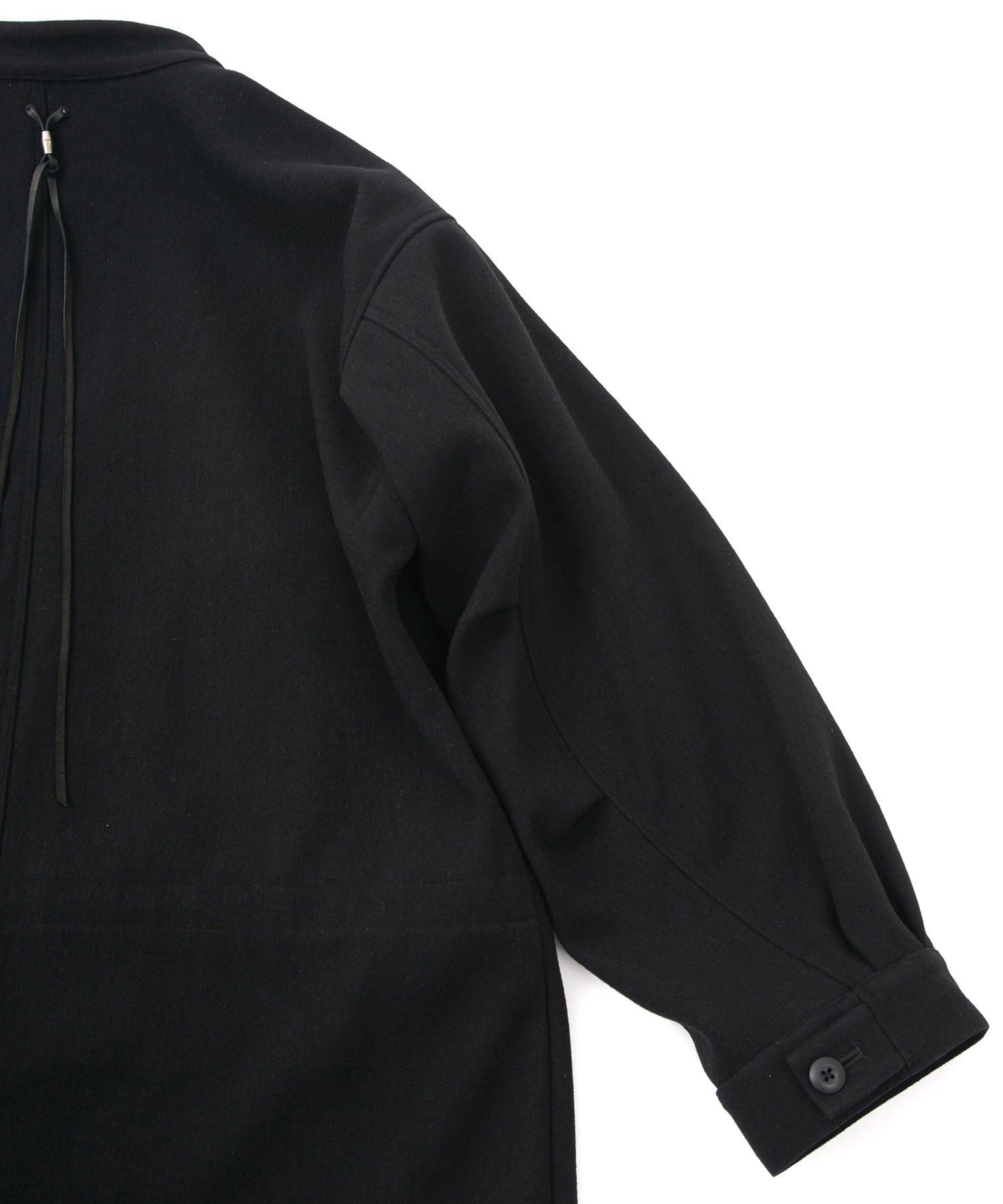 Load image into Gallery viewer, Wool & Nylon W Cloth Vintage Tumbler Fishtail Coat - BLACK