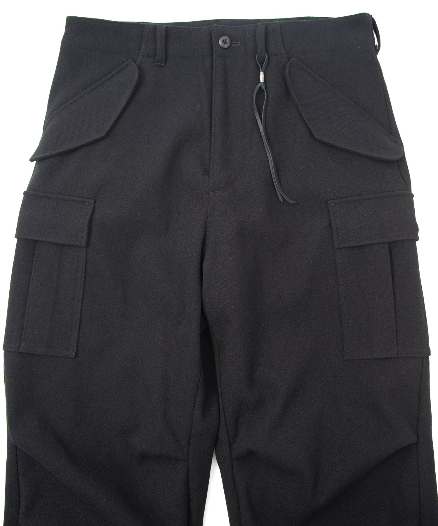 Load image into Gallery viewer, Wool & Nylon W Cloth Vintage Tumbler Field Cargo Pants - BLACK