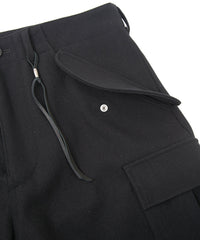 Load image into Gallery viewer, Wool & Nylon W Cloth Vintage Tumbler Field Cargo Pants - BLACK