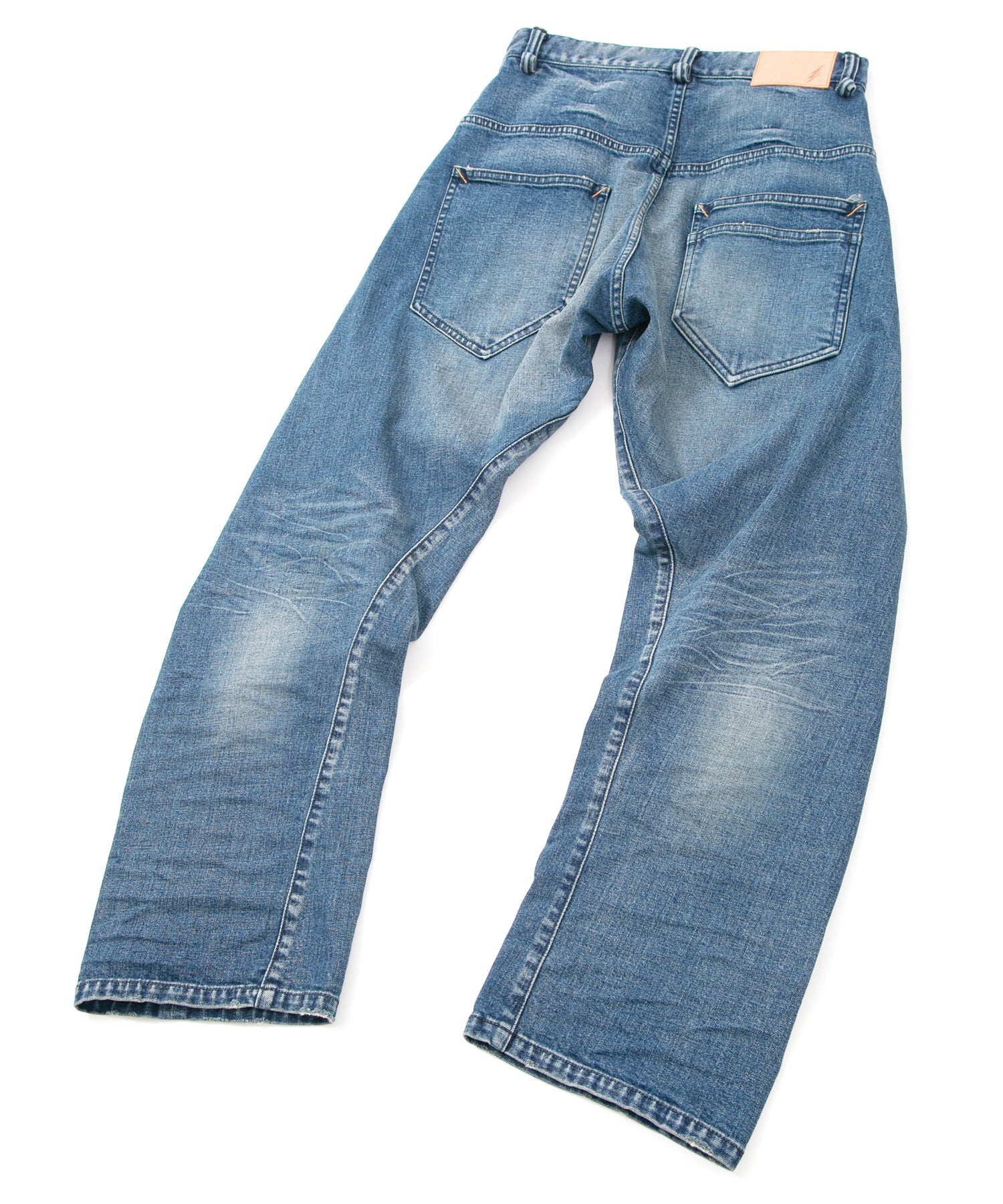 Load image into Gallery viewer, 12.5oz Organic Cotton Stretch Denim "RAD CLUB" 3D Wide Straight Jeans - INDIGO