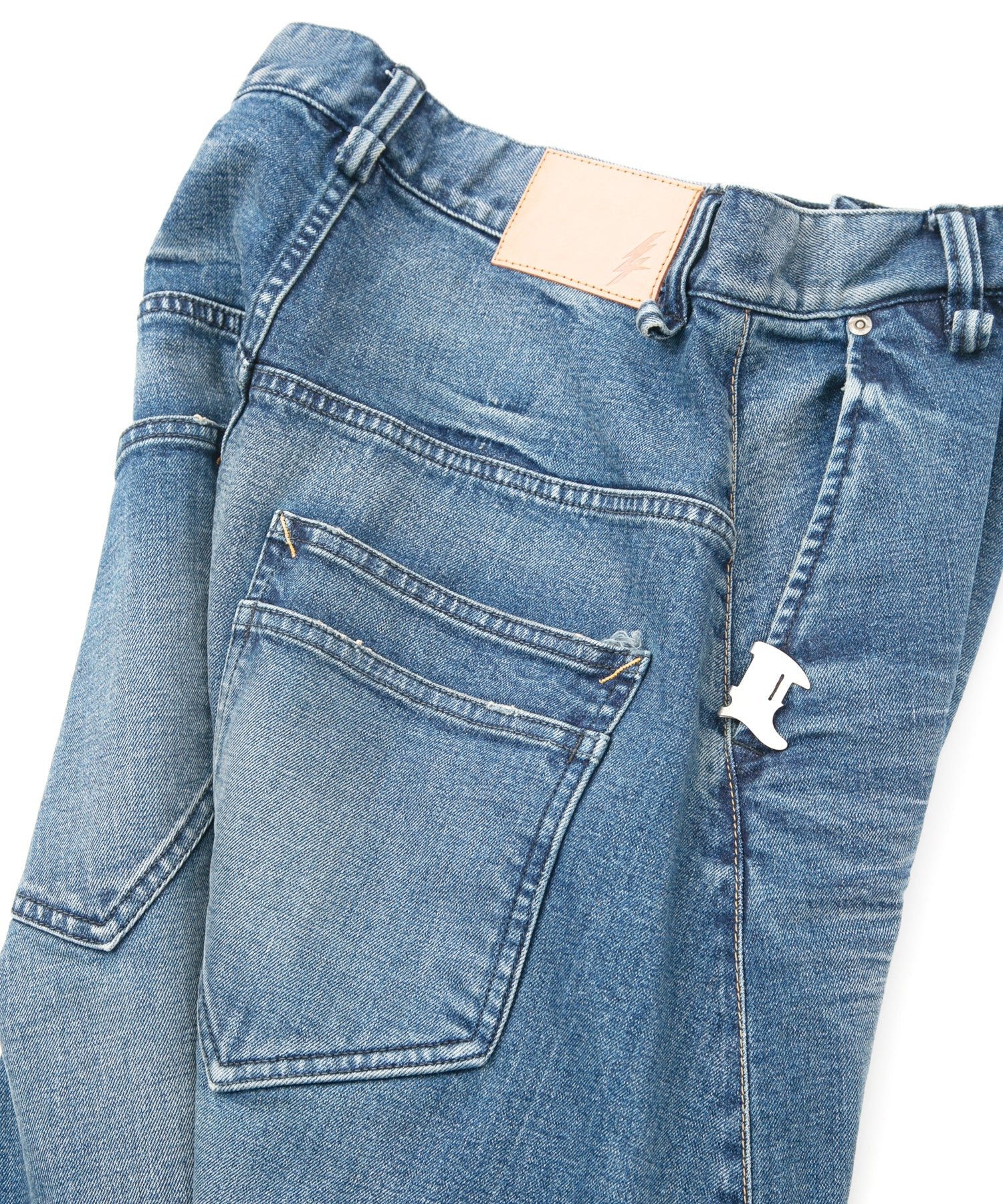 Load image into Gallery viewer, 12.5oz Organic Cotton Stretch Denim "RAD CLUB" 3D Wide Straight Jeans - INDIGO