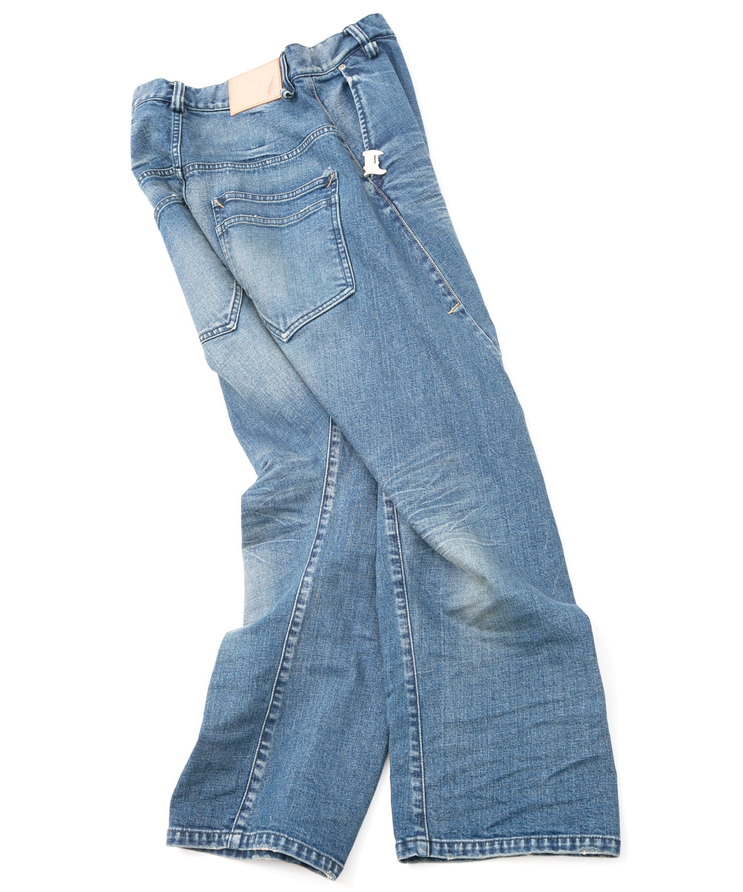 Load image into Gallery viewer, 12.5oz Organic Cotton Stretch Denim "RAD CLUB" 3D Wide Straight Jeans - INDIGO