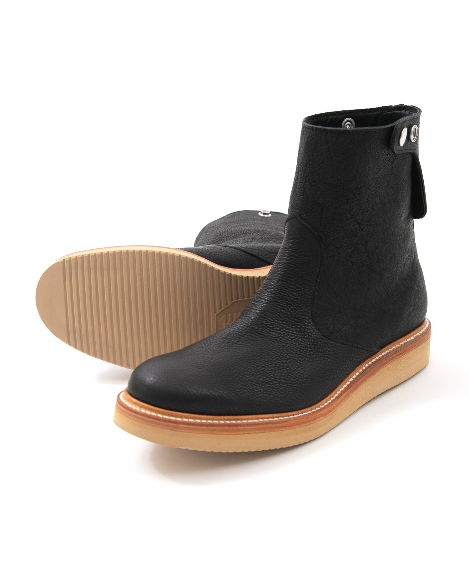 Load image into Gallery viewer, Pit Vegetable Full Tanned Shrank Horse hide Backzip Boots - BLACK