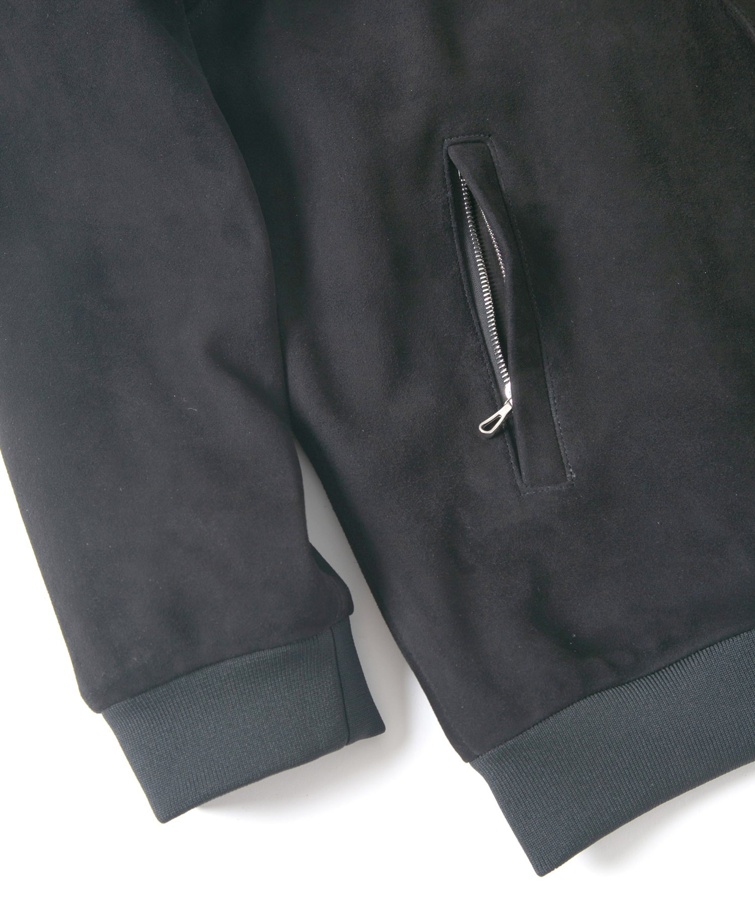 Load image into Gallery viewer, Suede Sheepskin DUKE Ribbed Blouson - BLACK
