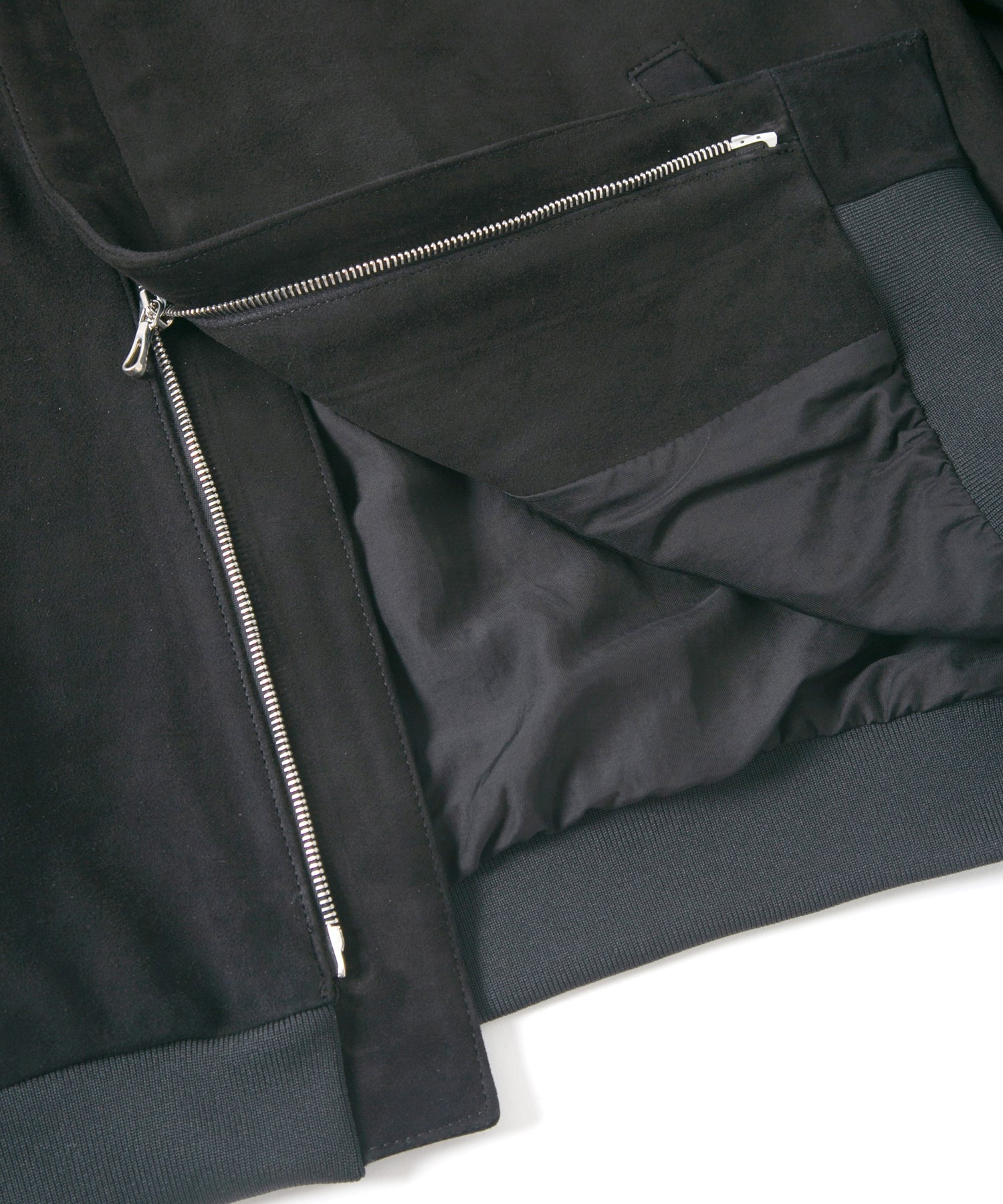 Load image into Gallery viewer, Suede Sheepskin DUKE Ribbed Blouson - BLACK