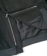 Load image into Gallery viewer, Suede Sheepskin DUKE Ribbed Blouson - BLACK