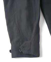Load image into Gallery viewer, Washer Dyed Rayon&Linen Cloth Military Shirts Blouson - BLACK