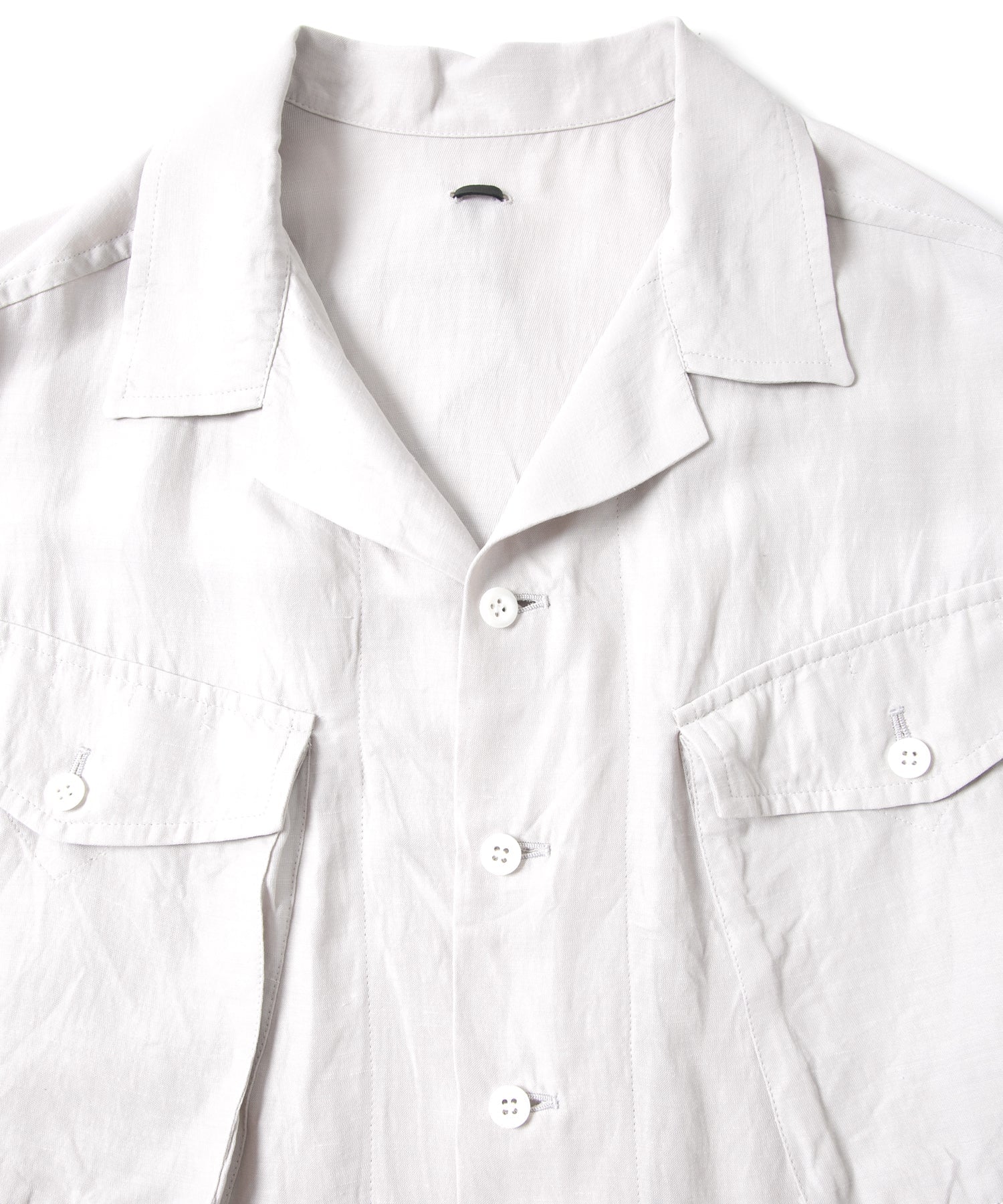 Load image into Gallery viewer, Washer Dyed Rayon&Linen Cloth Military Shirts Blouson - ASH