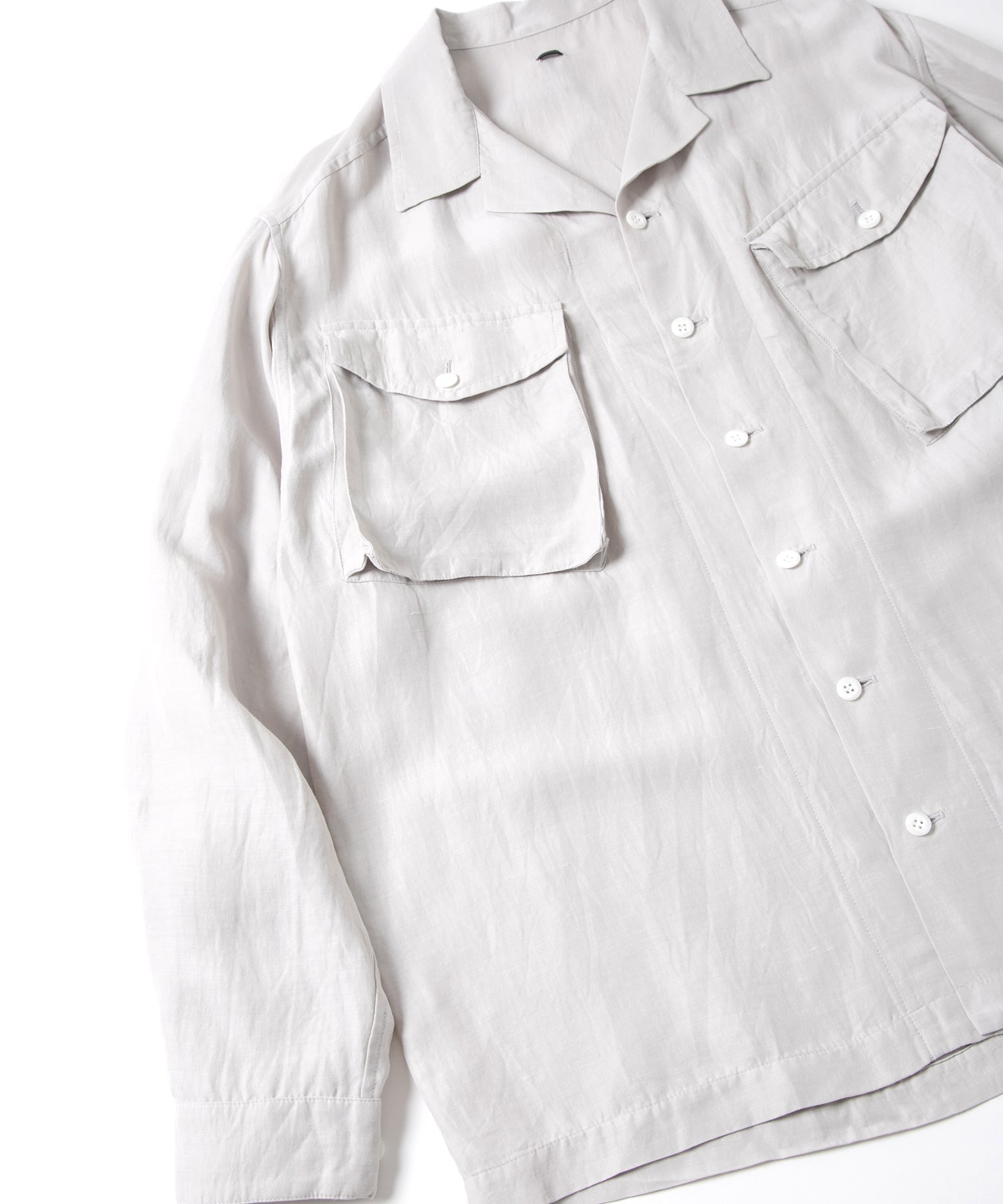 Load image into Gallery viewer, Washer Dyed Rayon&Linen Cloth Military Shirts Blouson - ASH