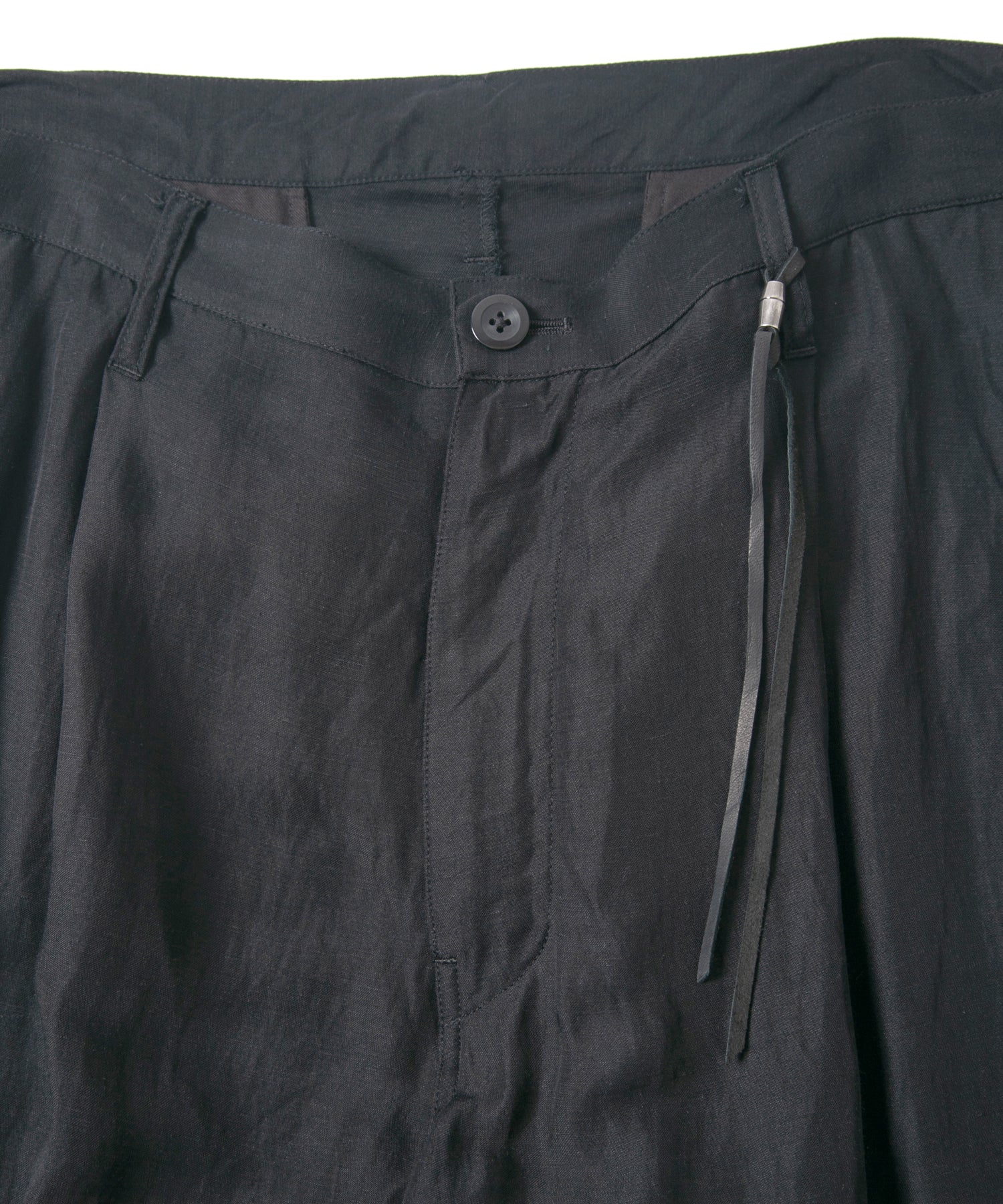 Load image into Gallery viewer, Washer Dyed Rayon&Linen Cloth Wide Pants - BLACK