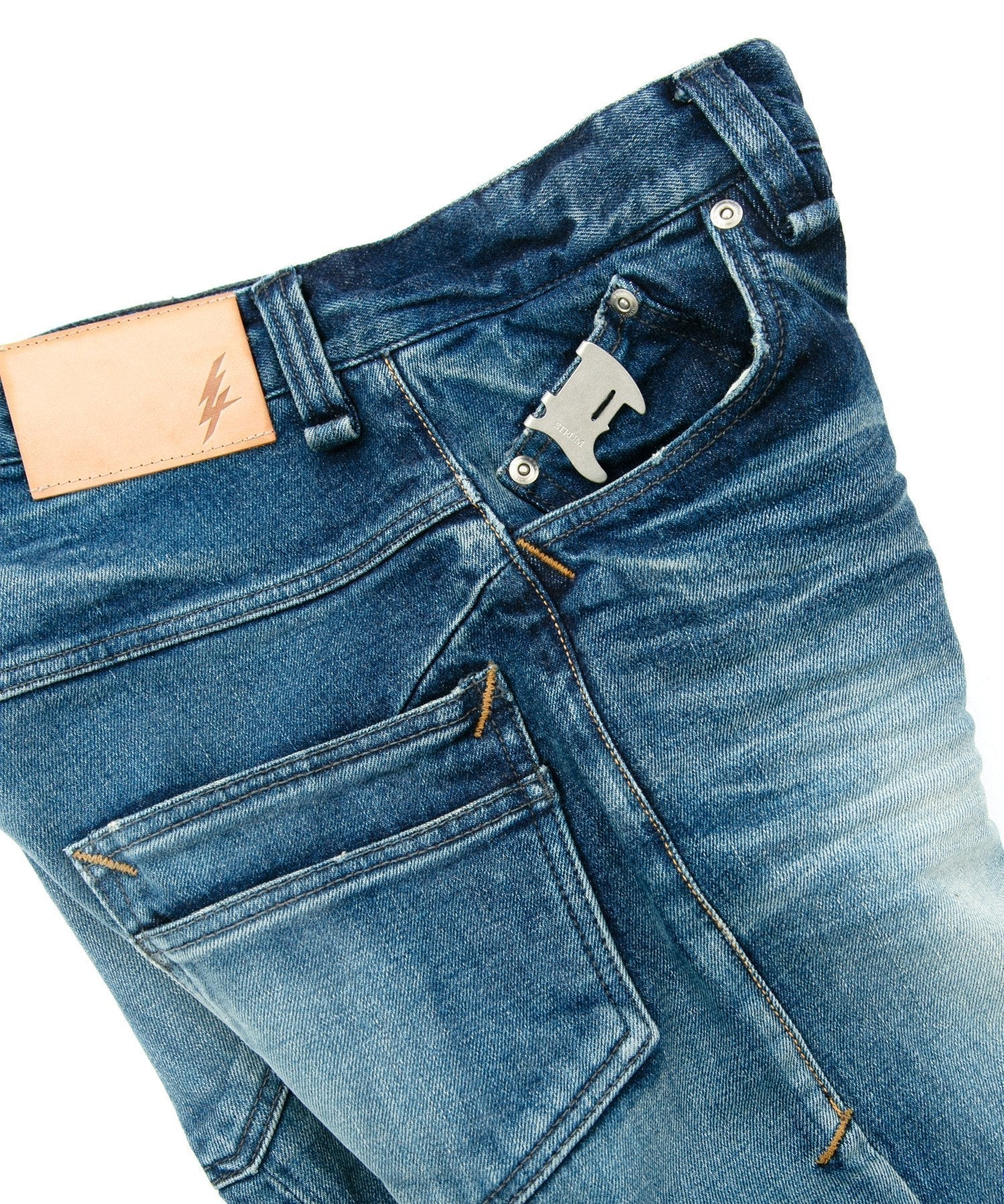 Load image into Gallery viewer, 12.5oz Organic Cotton Stretch Denim TIGHT JOE Tight Straight Used - INDIGO