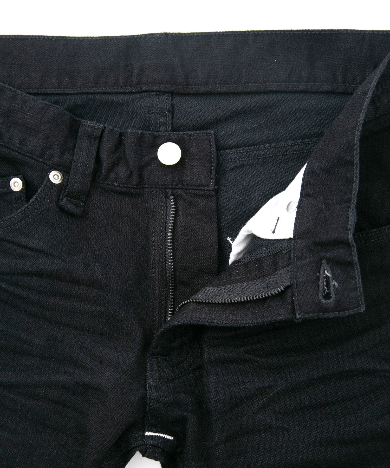 Load image into Gallery viewer, 11oz Organic Cotton Stretch Denim "SKINNY JOHN" Skinny Jeans ONE WASH - BLACK