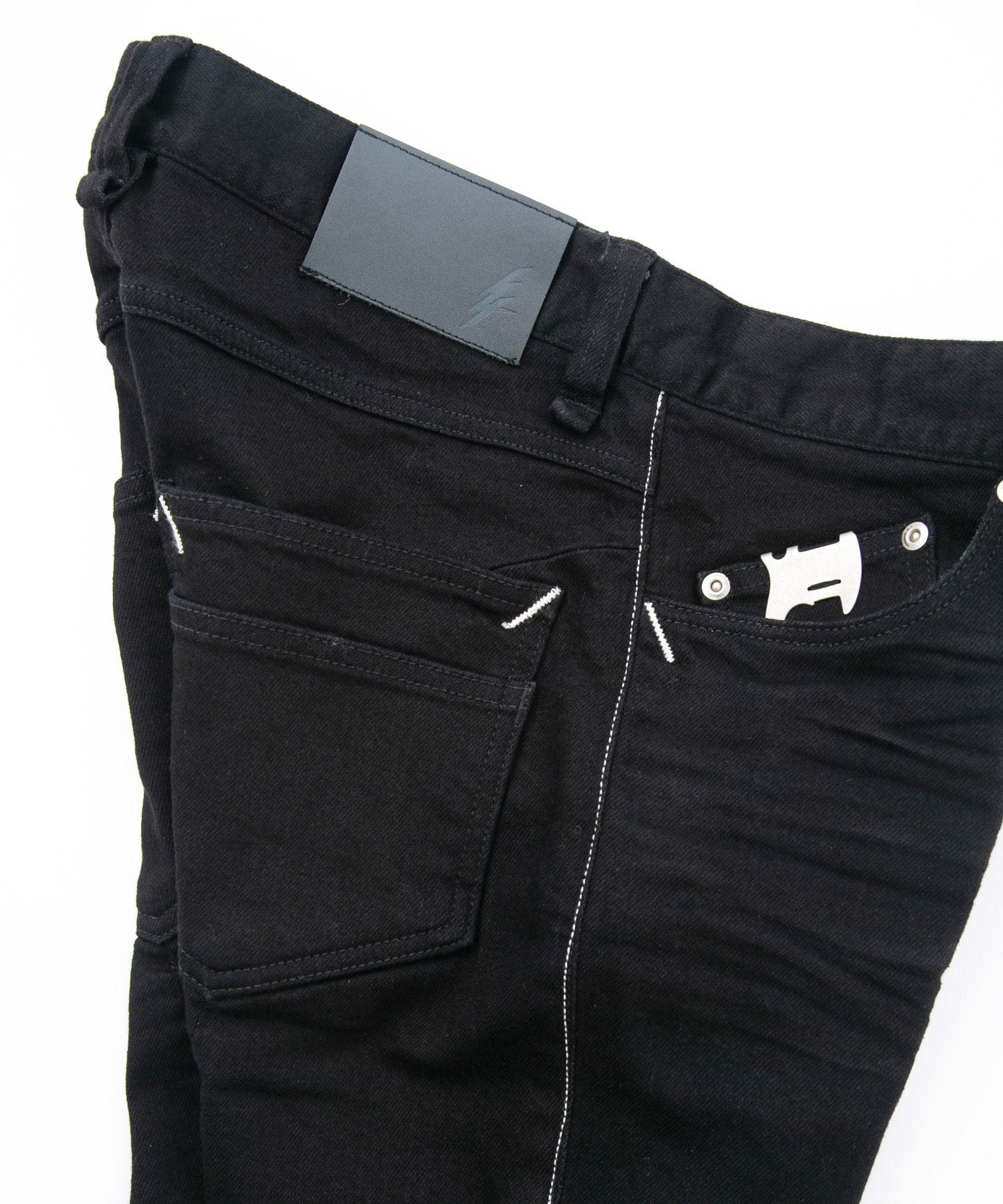 Load image into Gallery viewer, 11oz Organic Cotton Stretch Denim "SKINNY JOHN" Skinny Jeans ONE WASH - BLACK