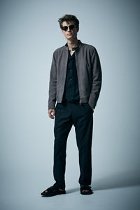 Load image into Gallery viewer, Polyester Cupra Nylon Jersey Track Tapered Pants - BLACK