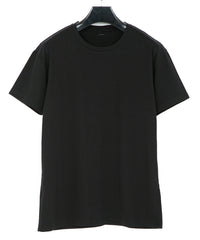 画像をギャラリービューアに読み込む, 30/-ナチュラルソフト天竺 クルーネック Tシャツ - BLACK