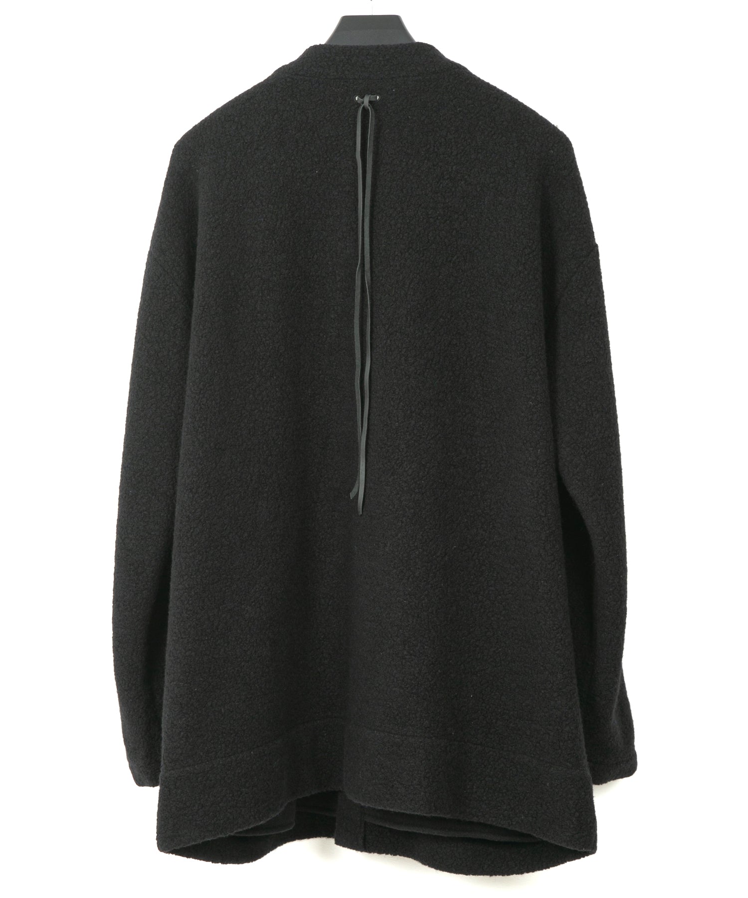 Load image into Gallery viewer, Recycled Wool Teddy Fleece Long Cardigan - BLACK