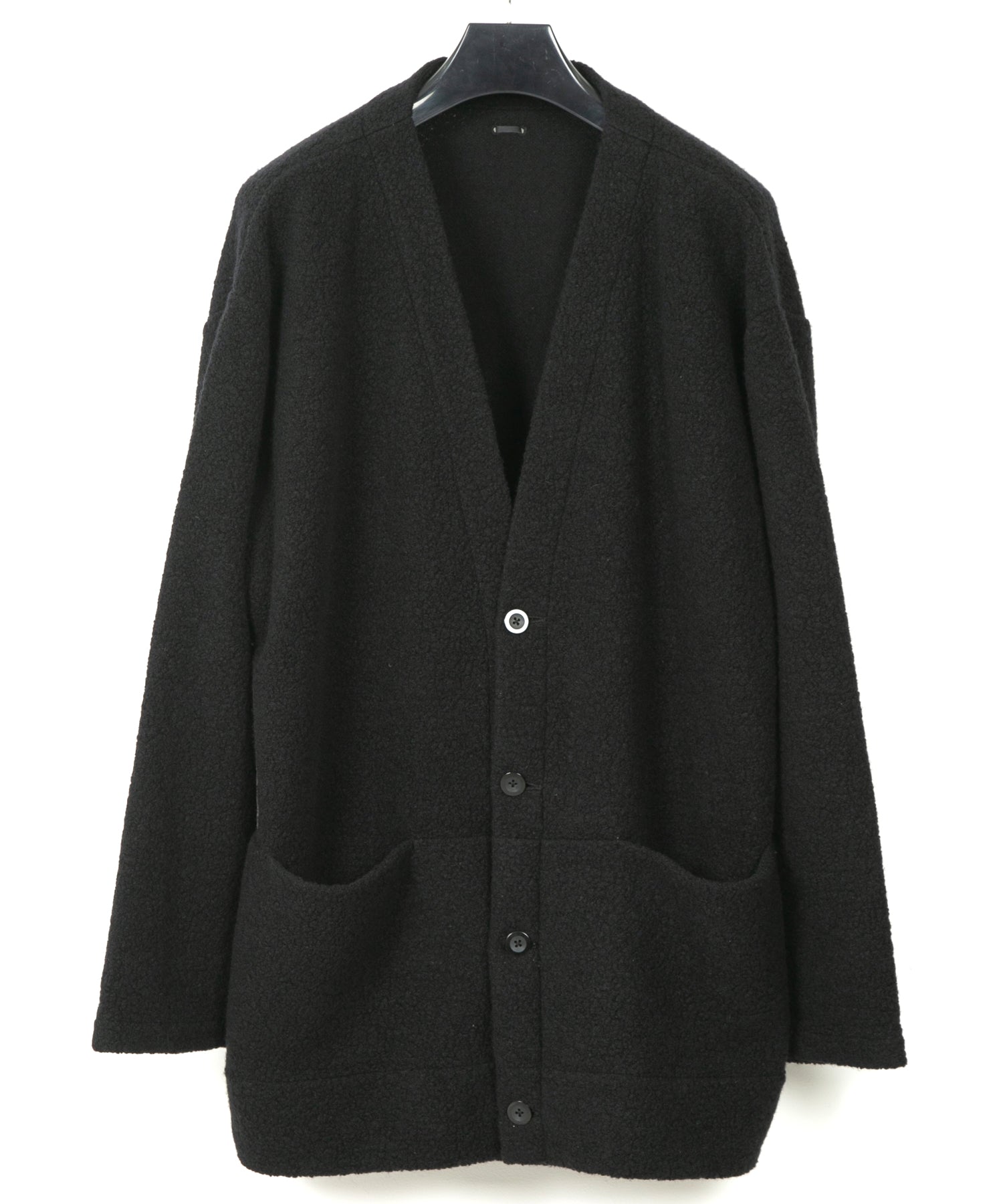 Load image into Gallery viewer, Recycled Wool Teddy Fleece Long Cardigan - BLACK