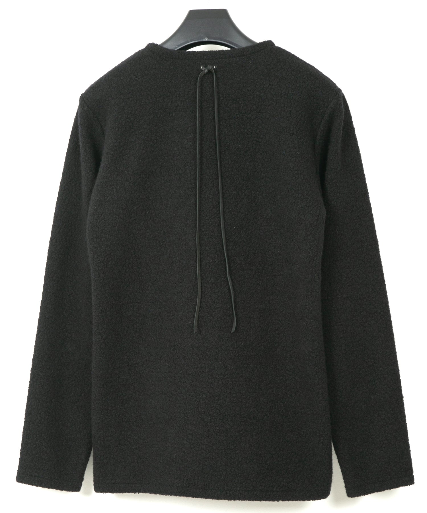 Load image into Gallery viewer, Recycled Wool Teddy Fleece Crew Neck T-shirt- BLACK