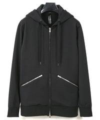 Load image into Gallery viewer, Fleece Lined CORDURA Jersey Zipup Hoodie - BLACK