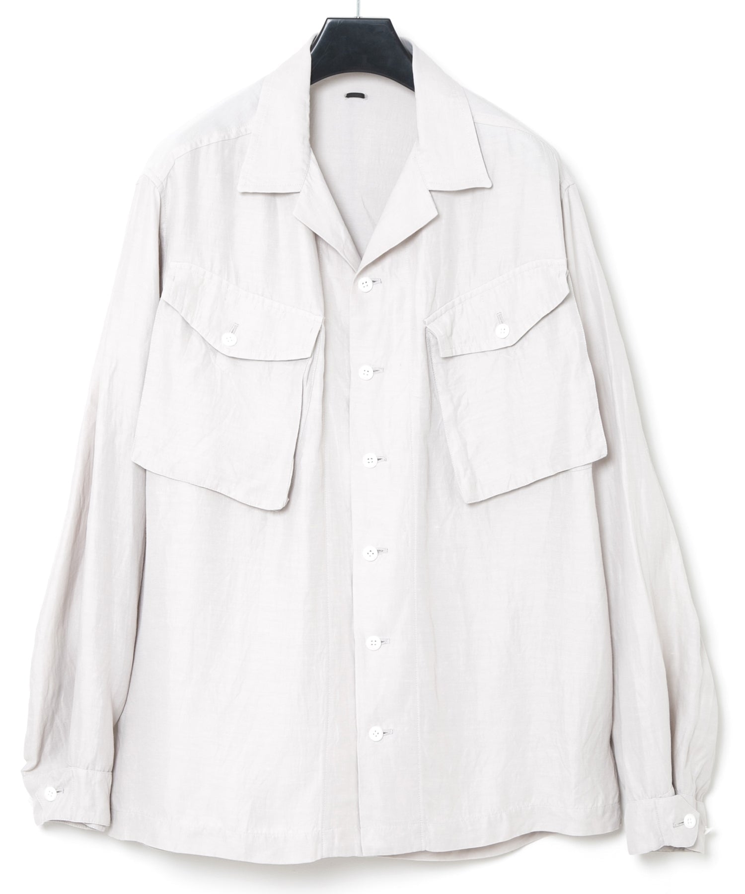 Load image into Gallery viewer, Washer Dyed Rayon&Linen Cloth Military Shirts Blouson - ASH