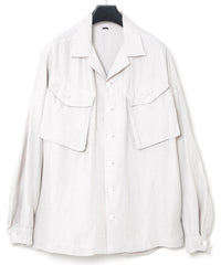 Load image into Gallery viewer, Washer Dyed Rayon&Linen Cloth Military Shirts Blouson - ASH