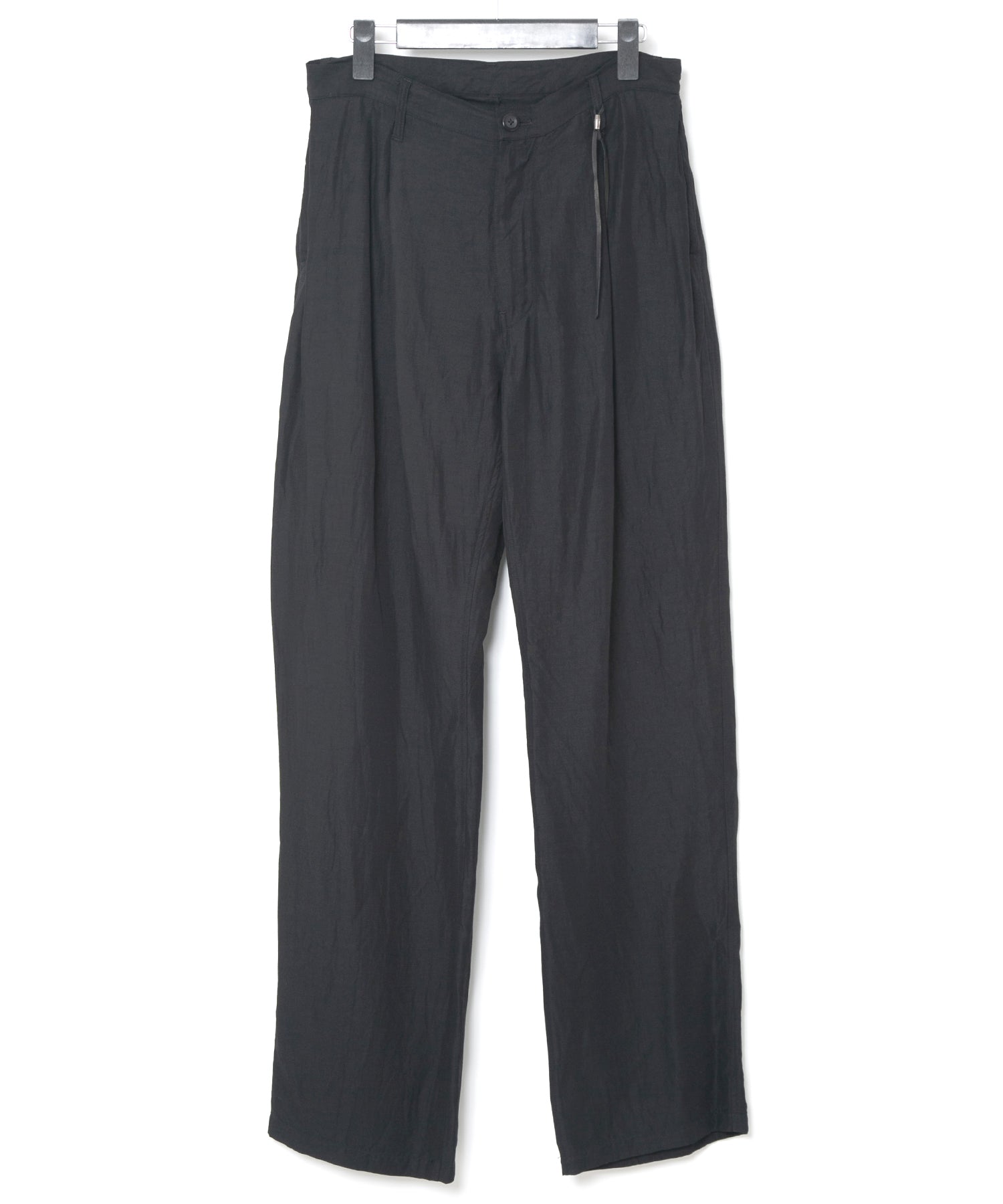 Load image into Gallery viewer, Washer Dyed Rayon&Linen Cloth Wide Pants - BLACK