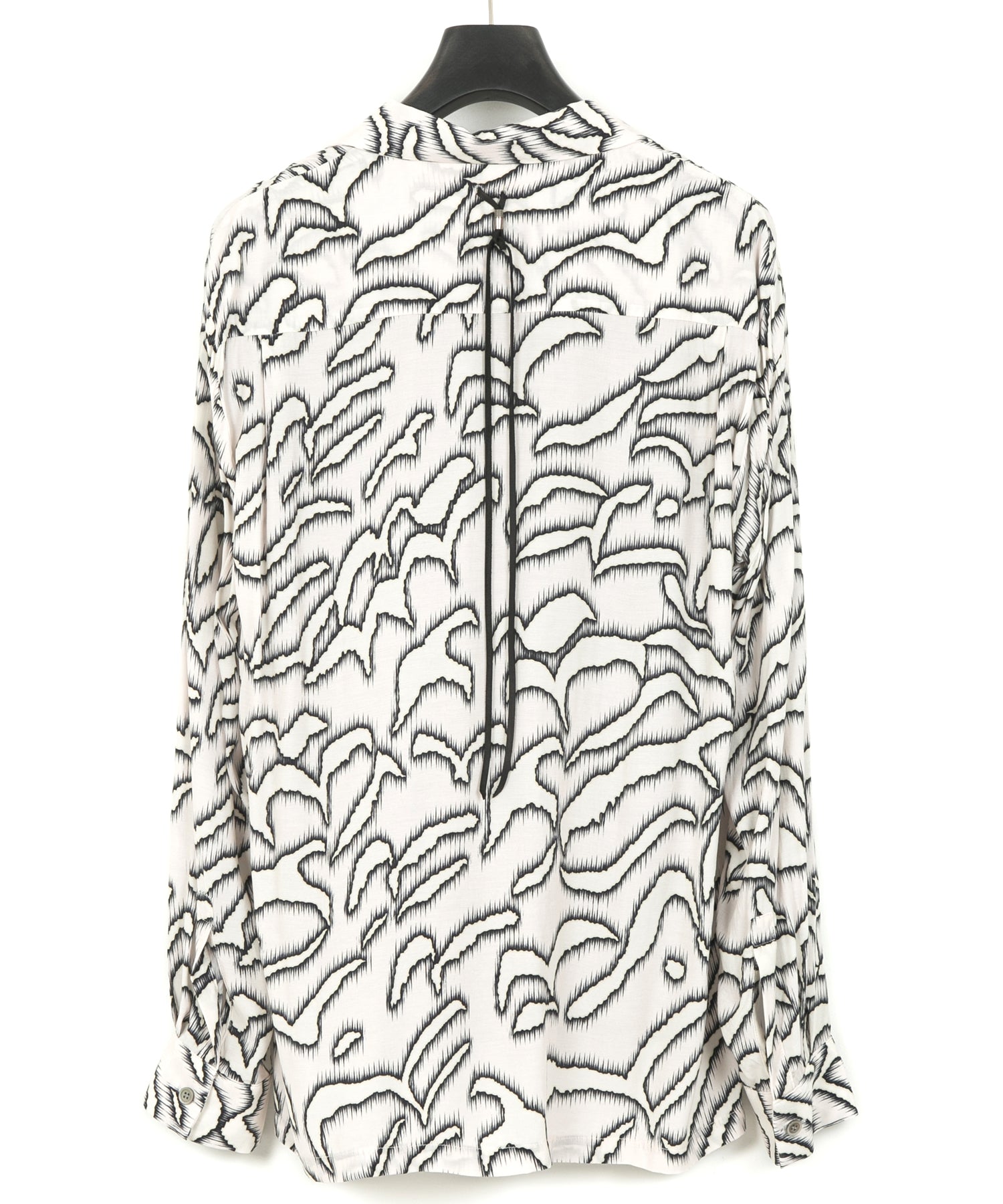 Load image into Gallery viewer, Cupra rayon print L/S open collar shirt - WHITE