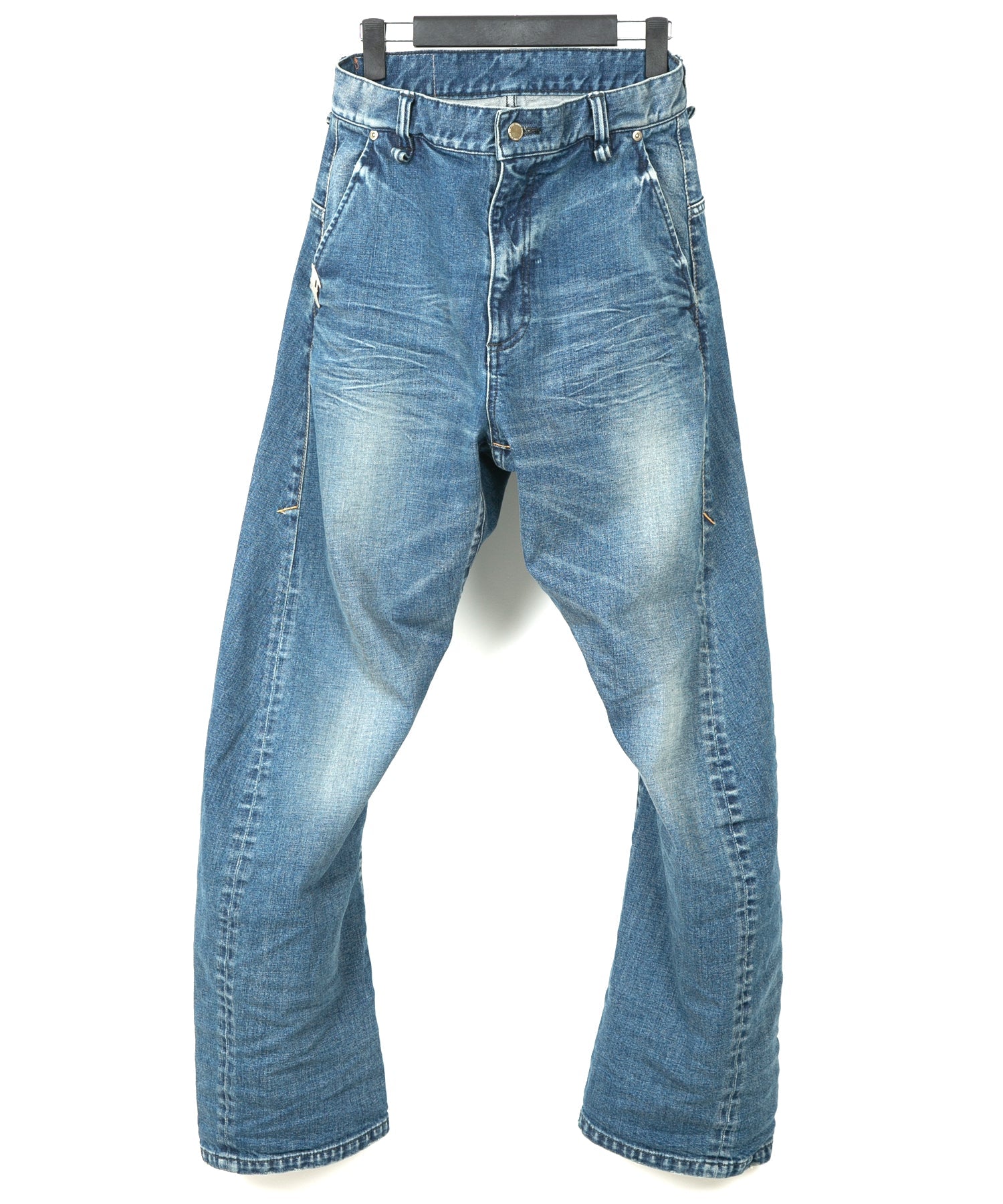 Load image into Gallery viewer, 12.5oz Organic Cotton Stretch Denim "RAD CLUB" 3D Wide Straight Jeans - INDIGO