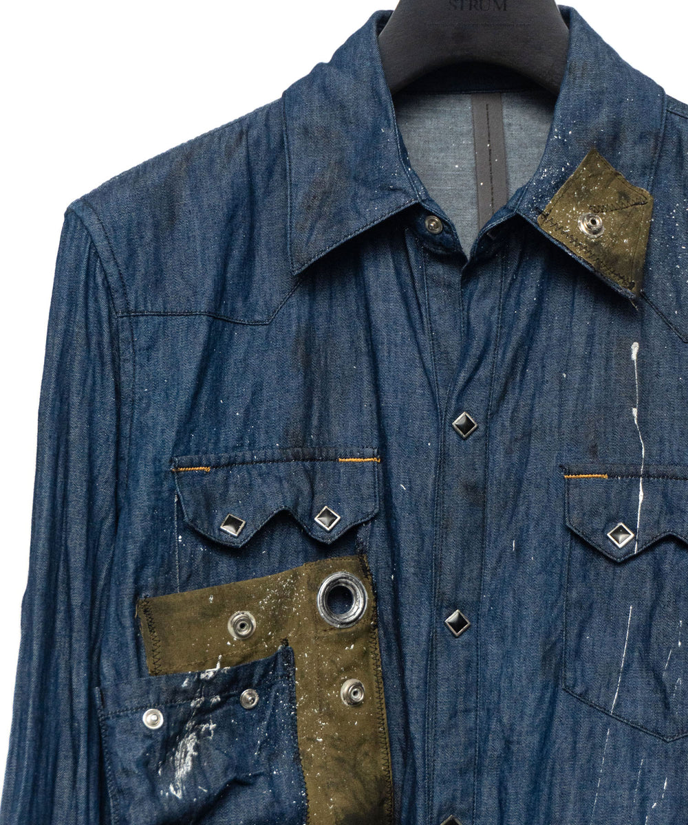 デニムシャツ リメイク Refashion DIY Men's Denim Shirt into Two Piece Matching Set