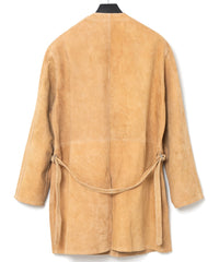 Load image into Gallery viewer, Calf Suede Long ALTERNA Cardigan - BEIGE