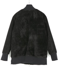 Load image into Gallery viewer, Suede Horse hide "CRANK" Blouson - BLACK