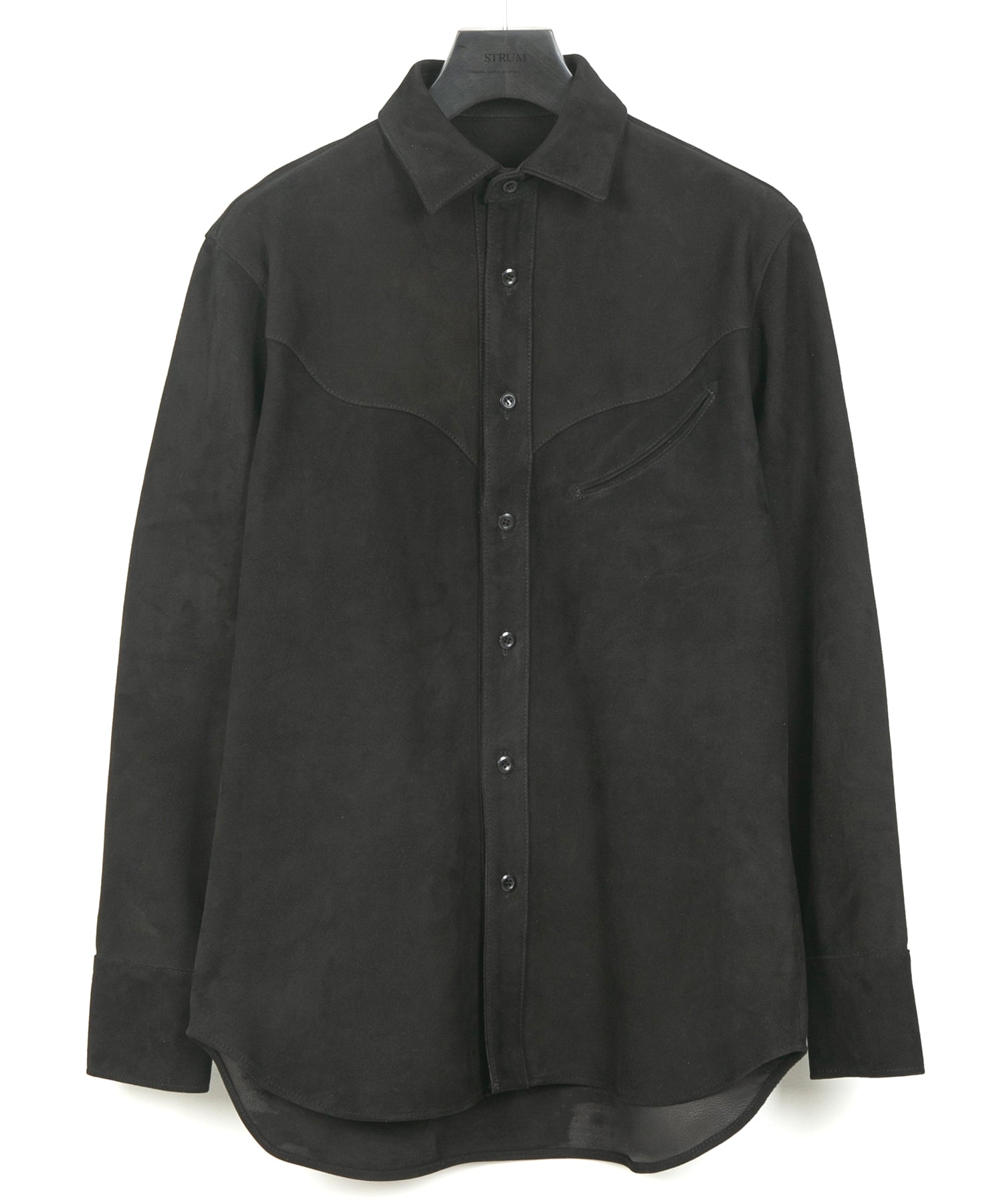 Load image into Gallery viewer, Sheepskin Suede EDDIE Western Shirt - BLACK