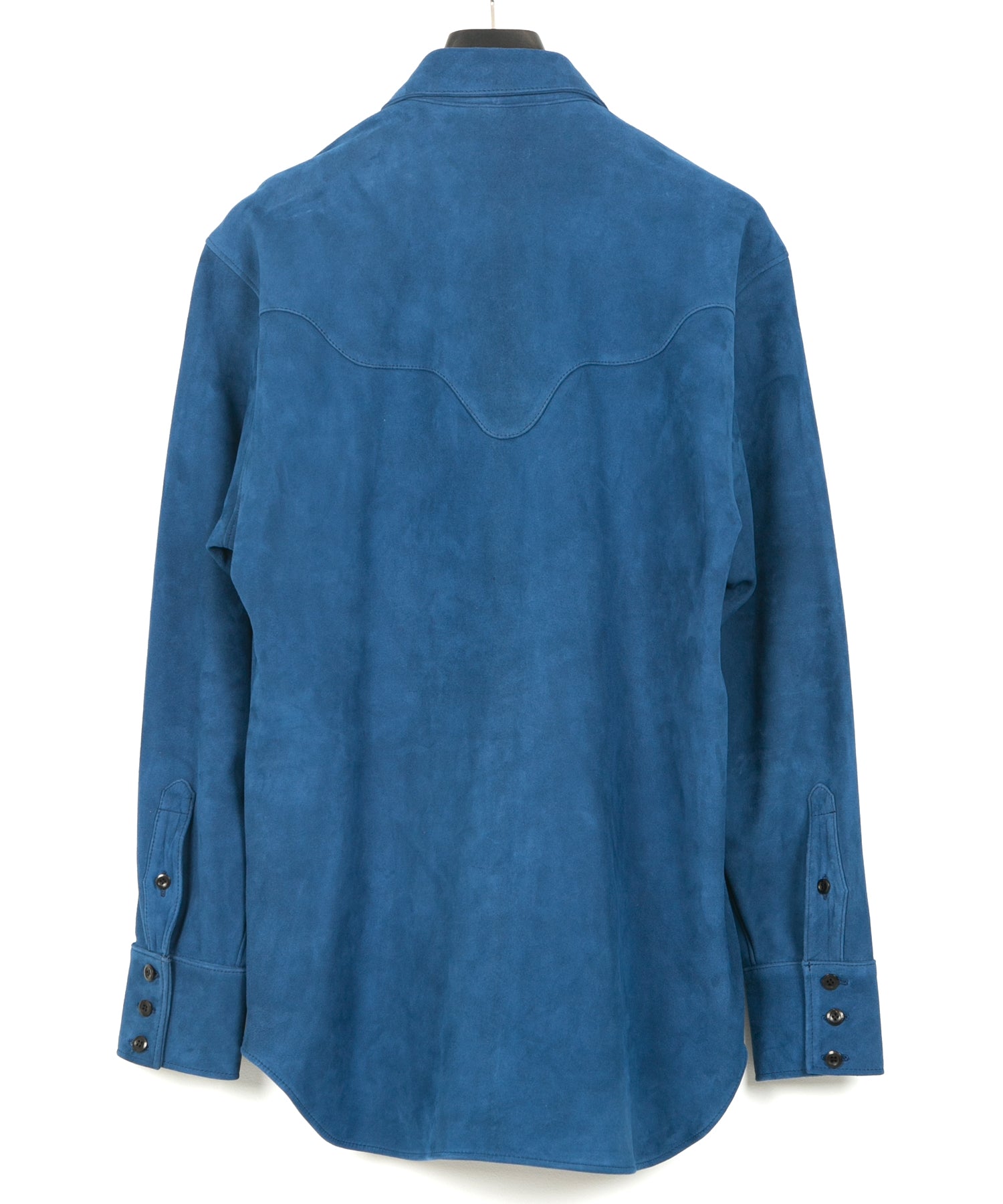 Load image into Gallery viewer, Sheepskin Suede EDDIE Western Shirt - BLUE