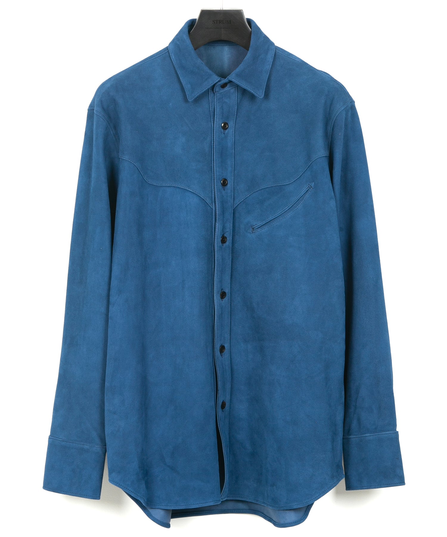 Load image into Gallery viewer, Sheepskin Suede EDDIE Western Shirt - BLUE